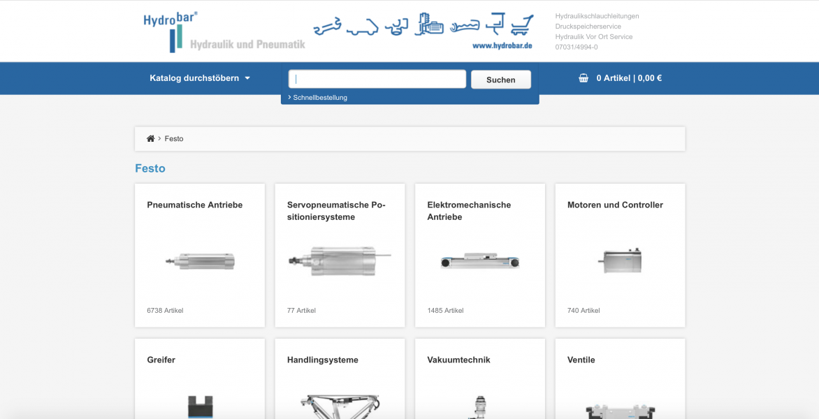 FESTO Produkte im Online Shop hydrobar